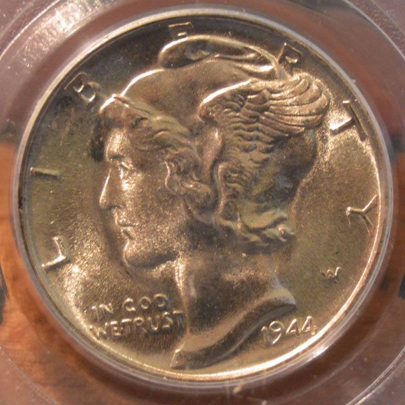 Golden-Toned-1944-S-Mercury-Dime-For-Grading.-Pretty-Coin.