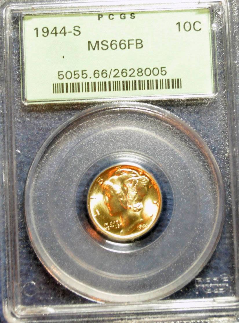 Golden-Toned-1944-S-Mercury-Dime-For-Grading.-Pretty-Coin.