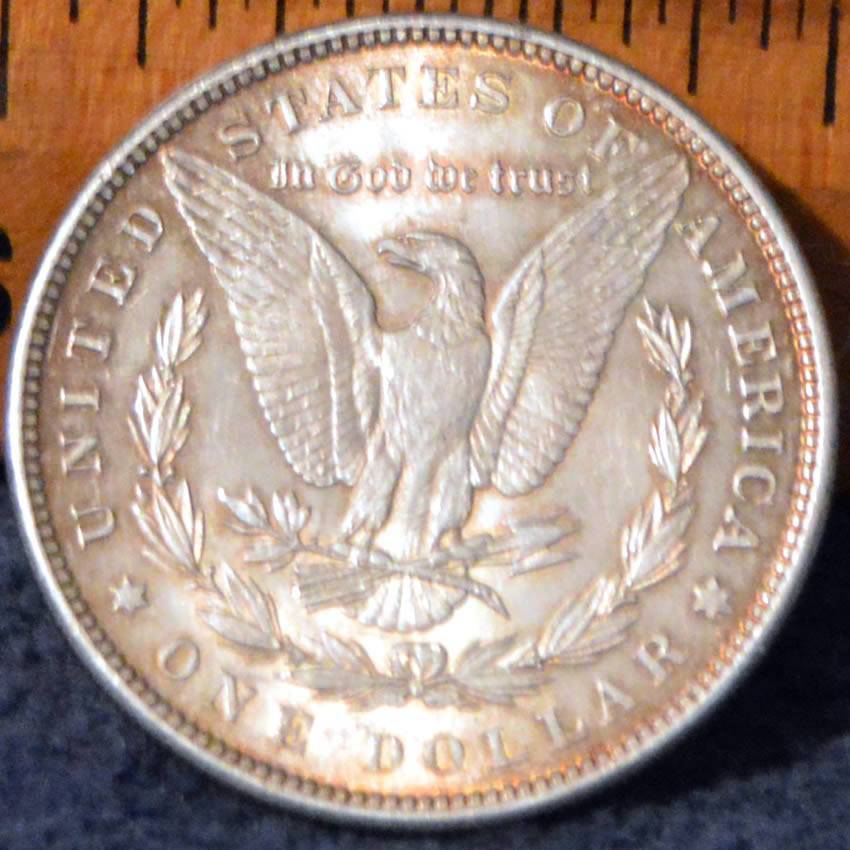 1889-Morgan-Dollar,-Toned,-A-