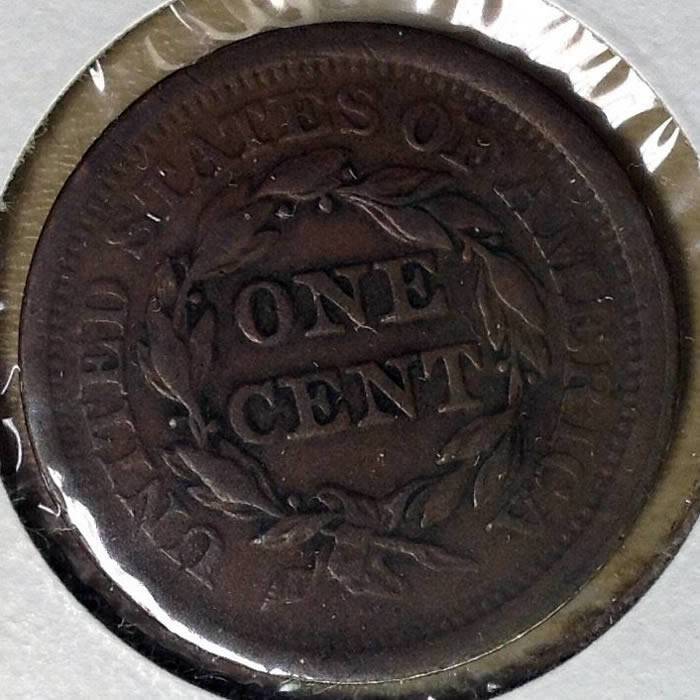 1852-Braided-Hair-Large-Cent---Off-Center-Strike?-Mad?-PMD?