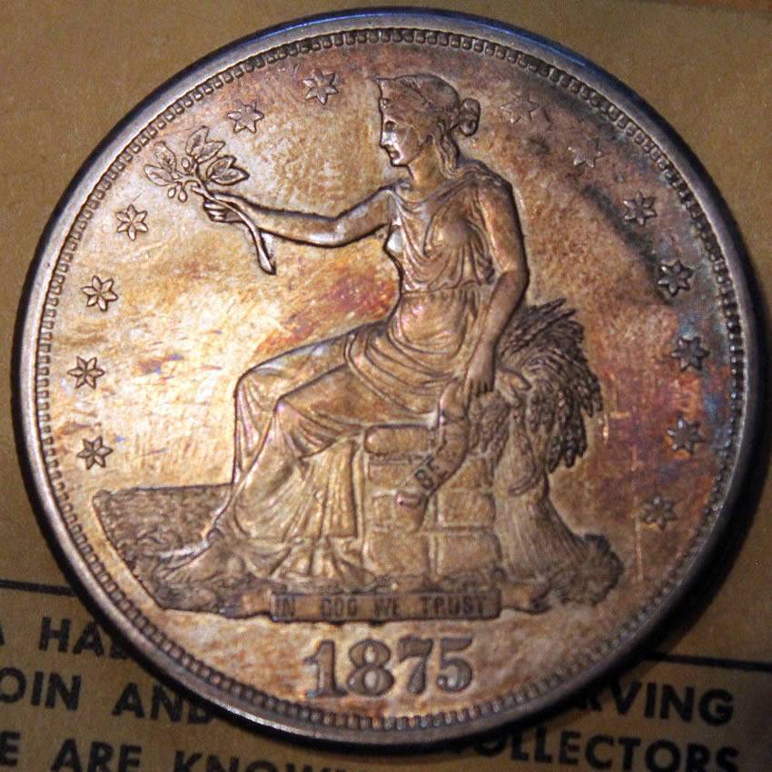 1875-S-Trade-Dollar-For-Grading,-Very-Old-Toning.