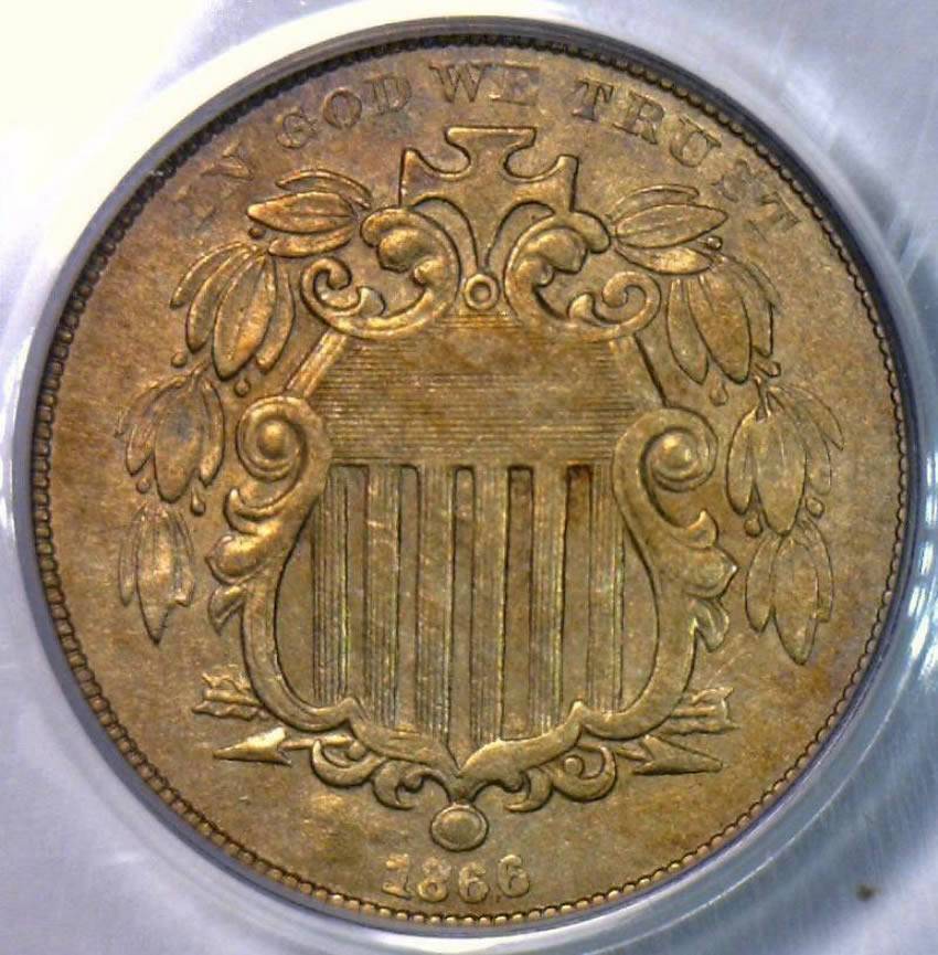 1866-Shield-Nickel-W/Rays-For-Grading-Vs.-PCGS