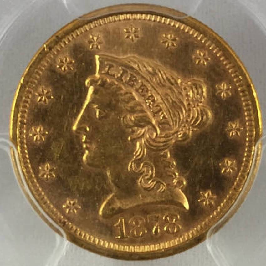 1878-S-Liberty-Head-Quarter-Eagle-Gold-$2.50-For-Grading-Vs.-PCGS