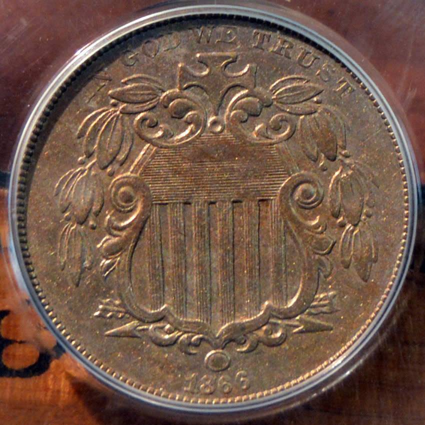 1866-Shield-Nickel-W/Rays-For-Grading-Vs.-PCGS