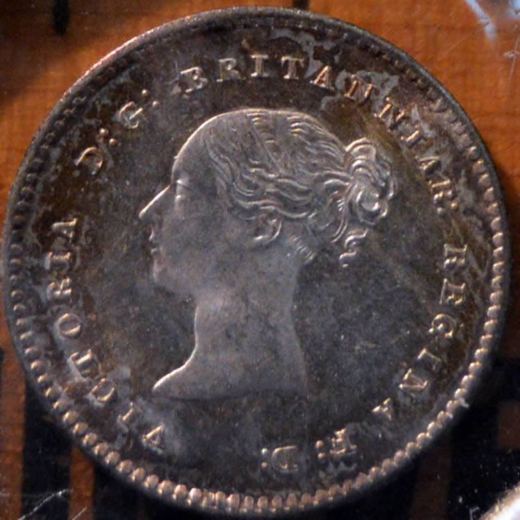 1866-Victoria-2-D-Maundy,-Nice-Prooflike-With-Toning