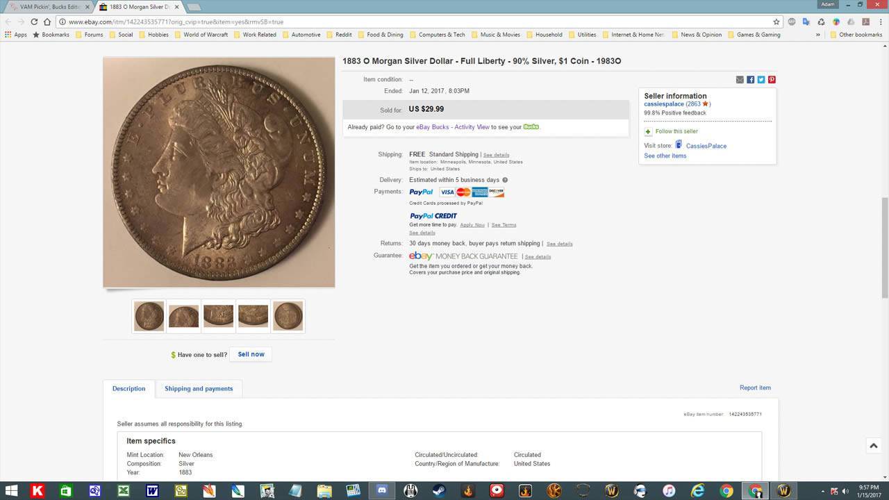 VAM-Pickin',-Bucks-Edition---1883-O/O-VAM-33A-Die-Gouge-In-Hair