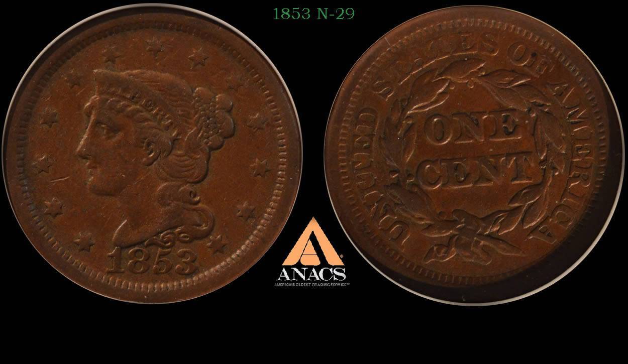 1853-N-29-Braided-Hair-Large-Cent,-You-Vs.-ANACS