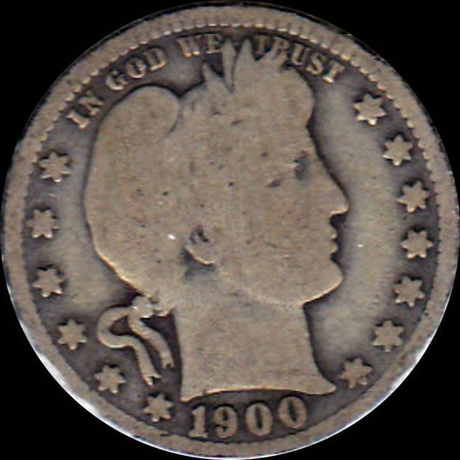 1900-S-Barber-Quarter-For-Grading,-Circulated