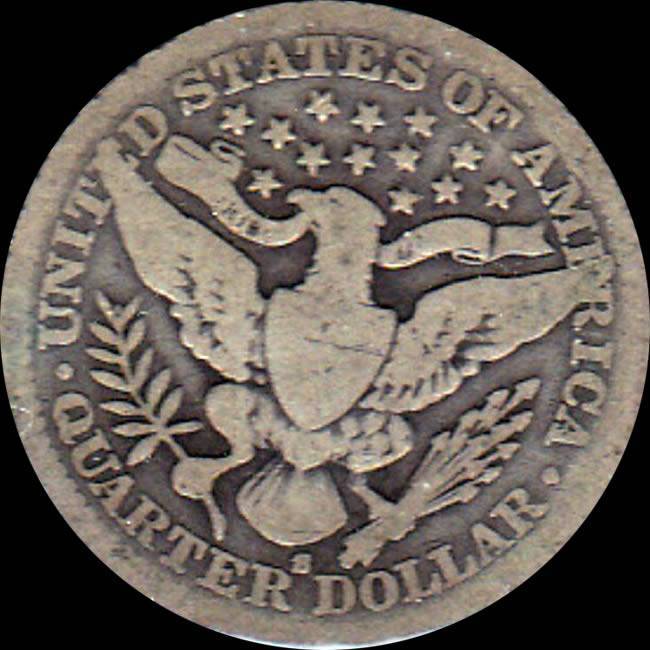 1900-S-Barber-Quarter-For-Grading,-Circulated