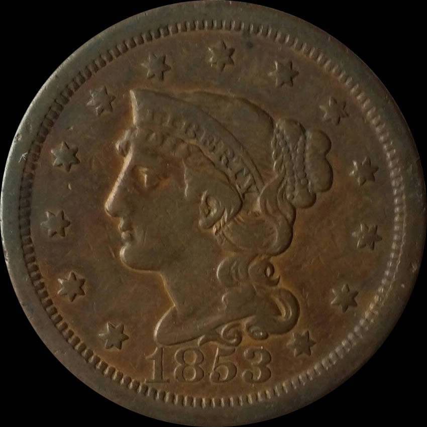 1853-Braided-Hair-Large-Cent-For-Grading.