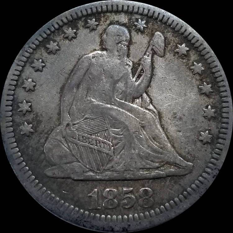 1858-Liberty-Seated-Quarter-For-Grading---New-Pictures-Added-12/30/17!