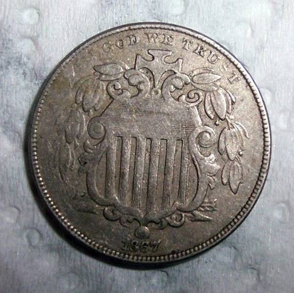 1867-Shield-Nickel-No-Rays-For-Grading,-Bad-Photos