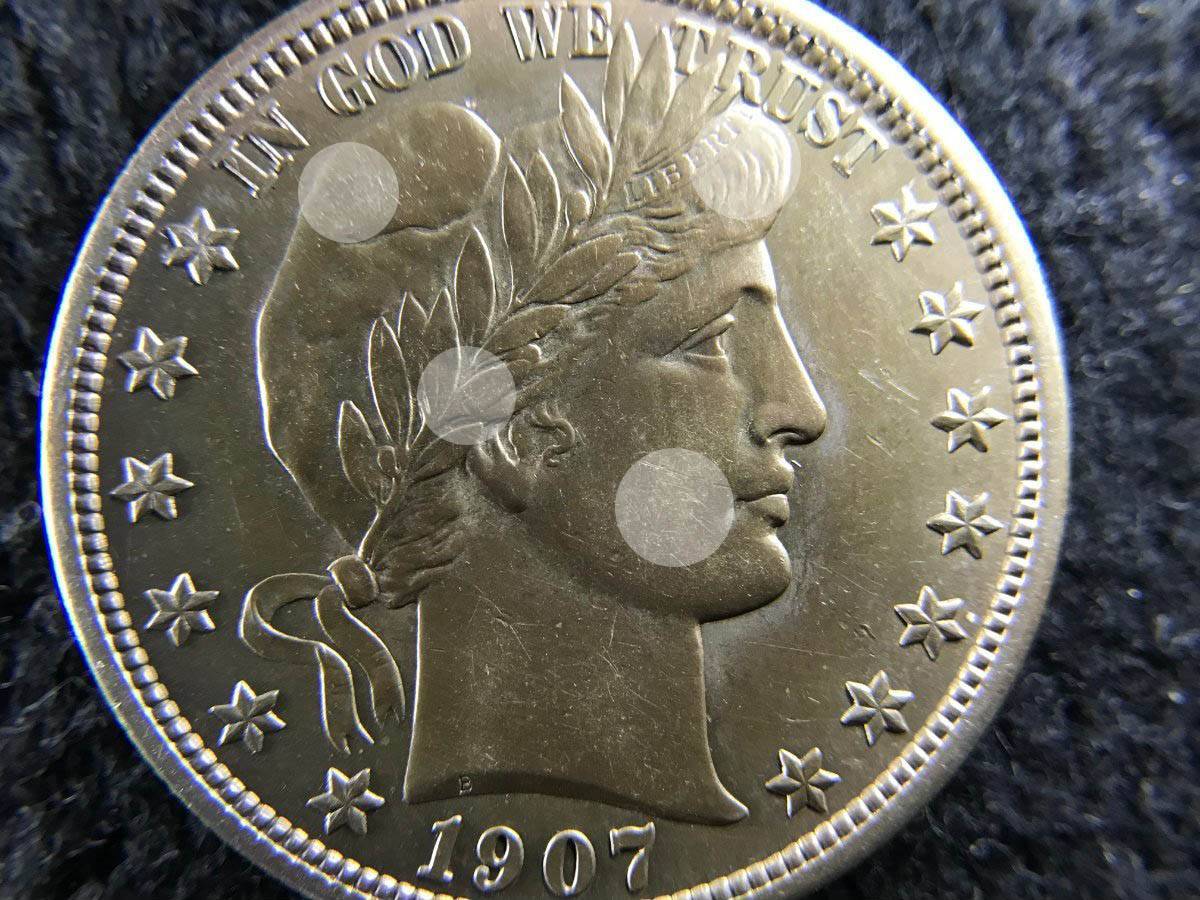 1907-Barber-Half---Unusual-Toning