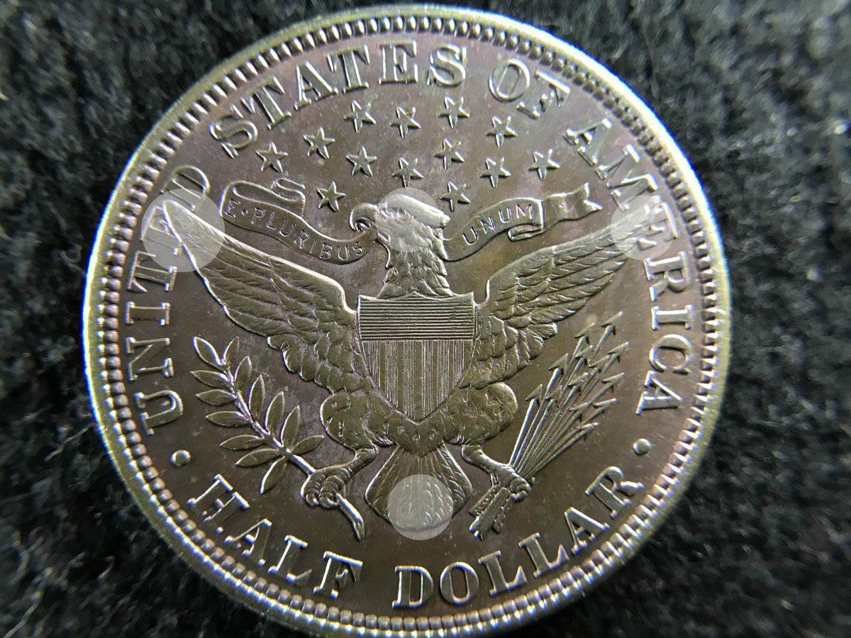 1907-Barber-Half---Unusual-Toning