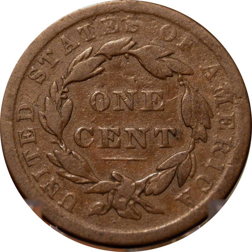 1839-Silly-Head-Large-Cent-For-Grading,-Before-And-After-Photos