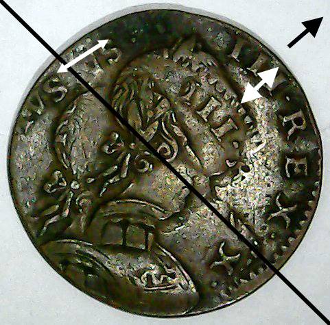 1775-British-Half-Penny-Double-Strike-Coin!