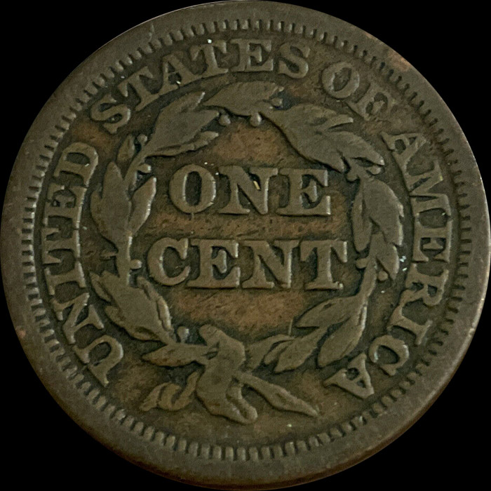 1854-Braided-Hair-Large-Cent-For-Grading