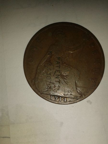 King-George-V-Penny-Stamped-Both-Side-Patent-Number-13330/14