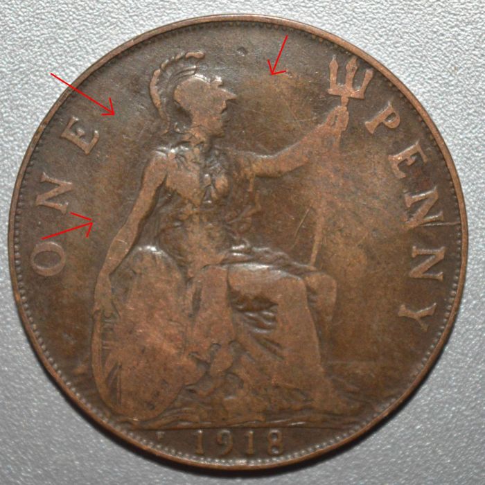 1918-H-British-Penny:-Die-Clash-Or-Ghost-Effect?