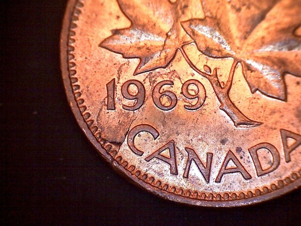 1969-Cent-With-Lamination-Flaw