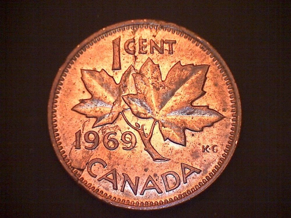 1969-Cent-With-Lamination-Flaw