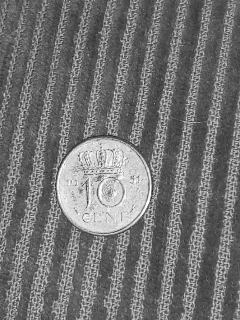 Unusual-Countermark-On-Netherlands-10-Cents-1951