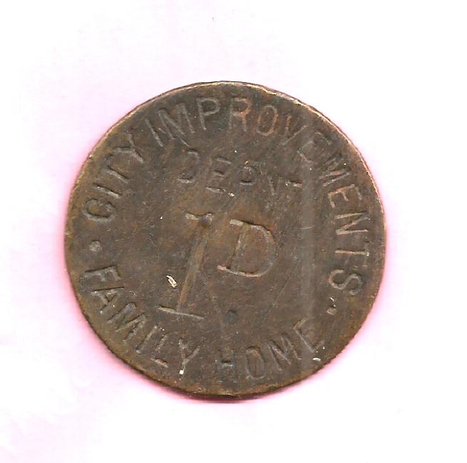 City-Improvements---Unknown-Metal-Ticket-Or-Medallion-For-Identification