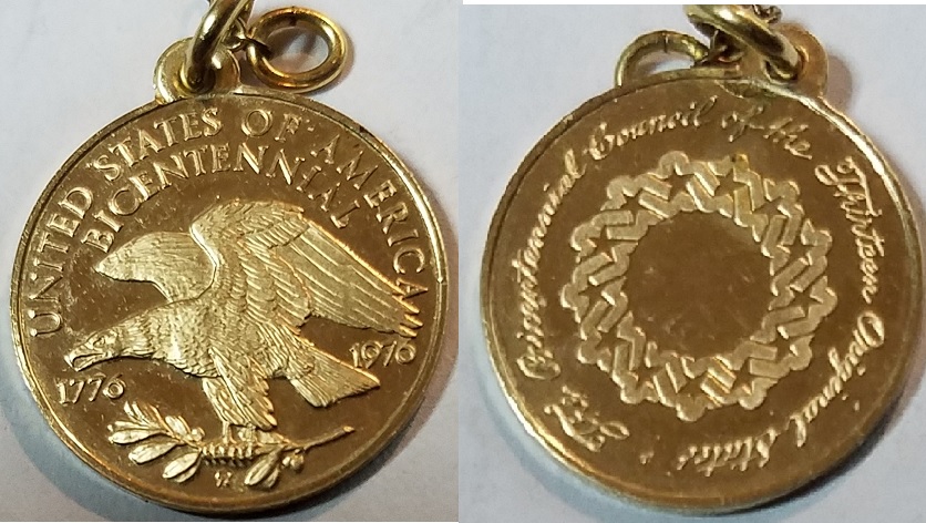 US-Bicentennial-Gold-Medal,-Eagle-Obverse-/-Bicentennial-Star-Wreath