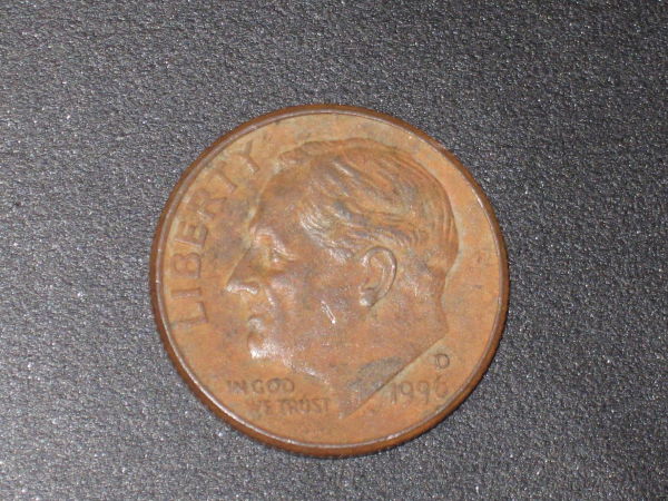 Weird-Roosevelt-Dime-From-Denver-Mint-In-1996