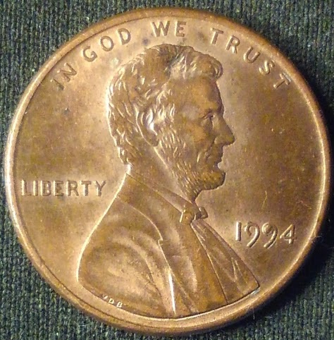 1994-P-Lincoln-Cent-With-Die-Chip-In-2nd-9-Of-1994