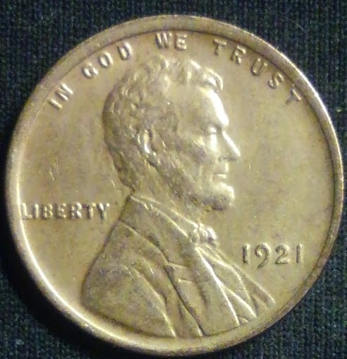 1921-P-Lincoln-Cent-With-Strong/Deep-Obverse-Clash