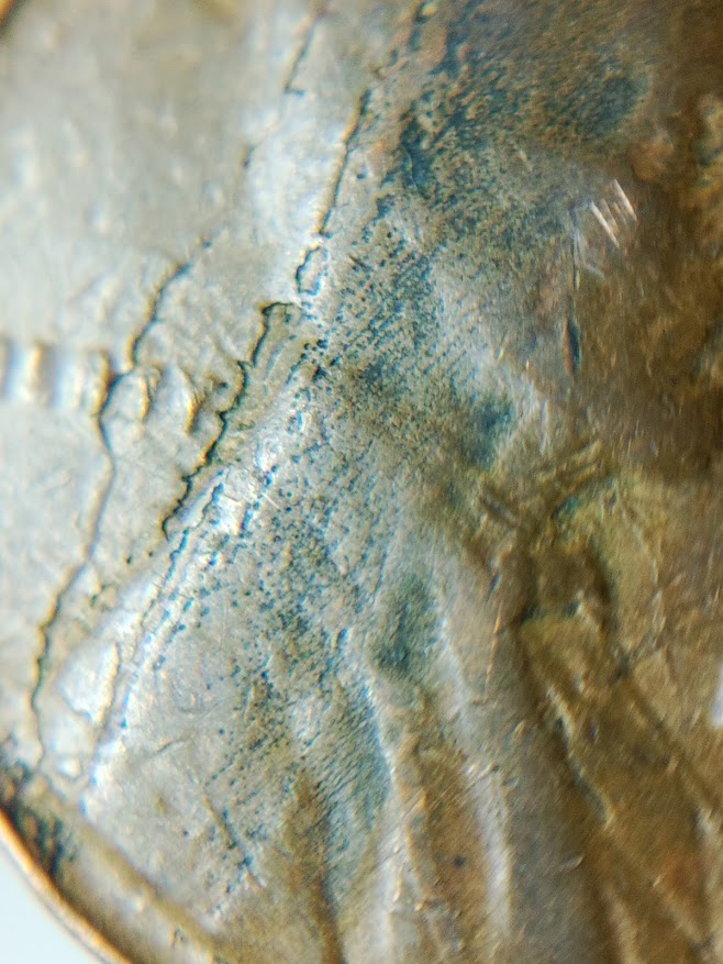 1942-P-Lincoln-Cent-Lamination,-Oxidized-Dark-
