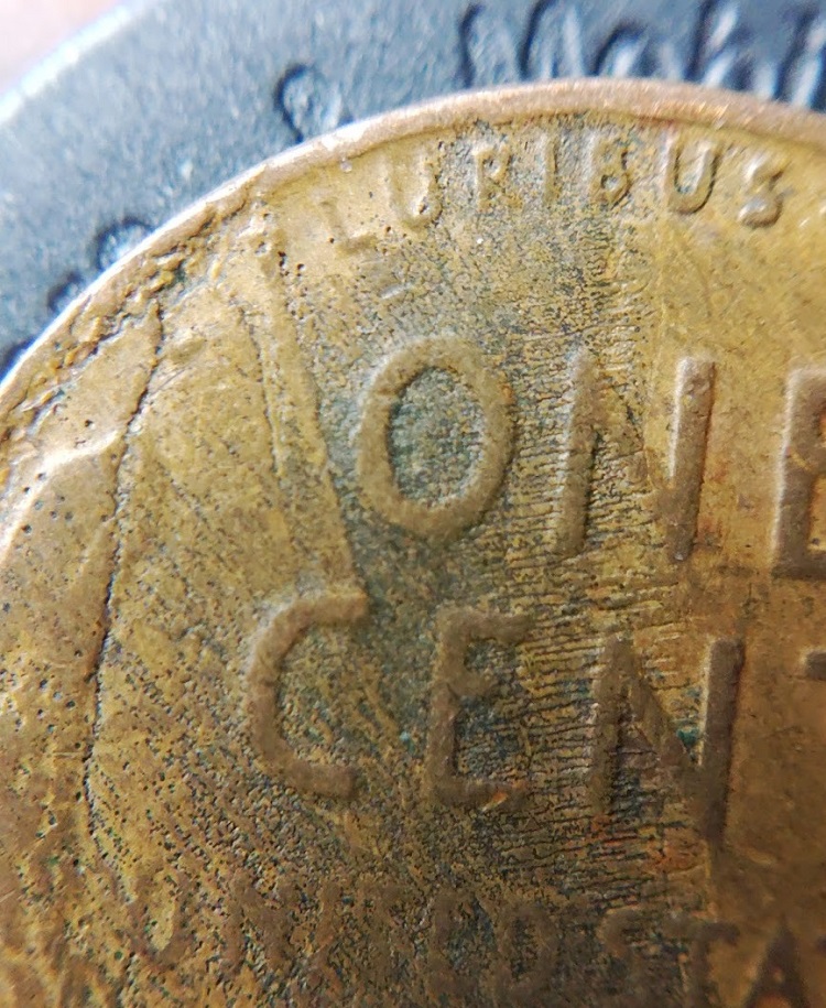 1942-P-Lincoln-Cent-Lamination,-Oxidized-Dark-