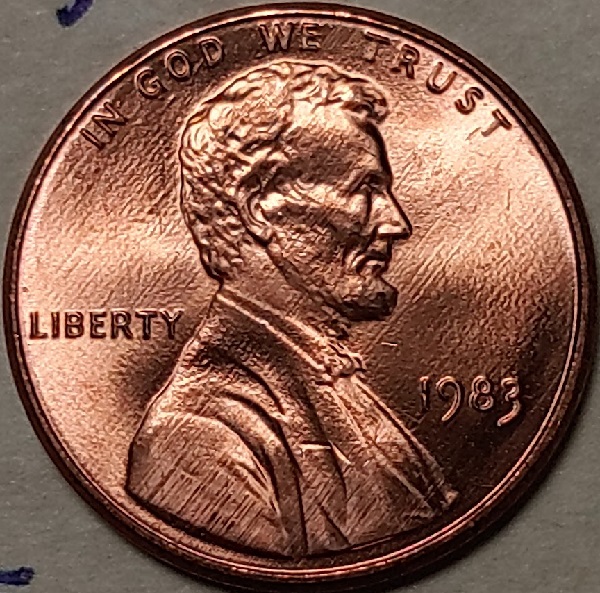 1983-P-Lincoln-Cent--Interior-Die-Break-Aka-