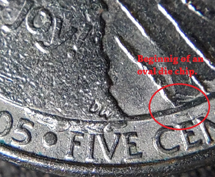2005-P-Jefferson-Nickel-Oiv-Ocean-In-View--Interior-Die-Break-&-Struck-Through-Grease