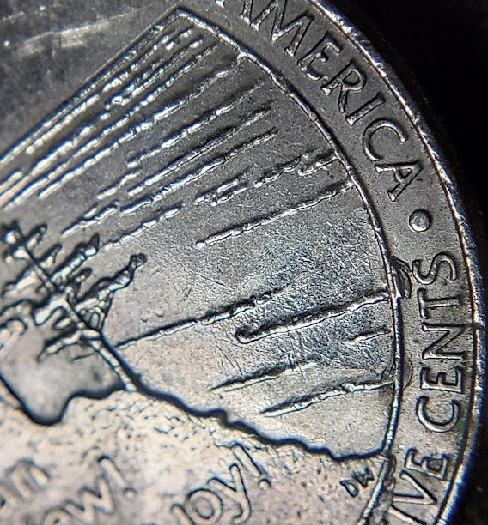 2005-P-Jefferson-Nickel-Oiv-Ocean-In-View--Interior-Die-Break-&-Struck-Through-Grease