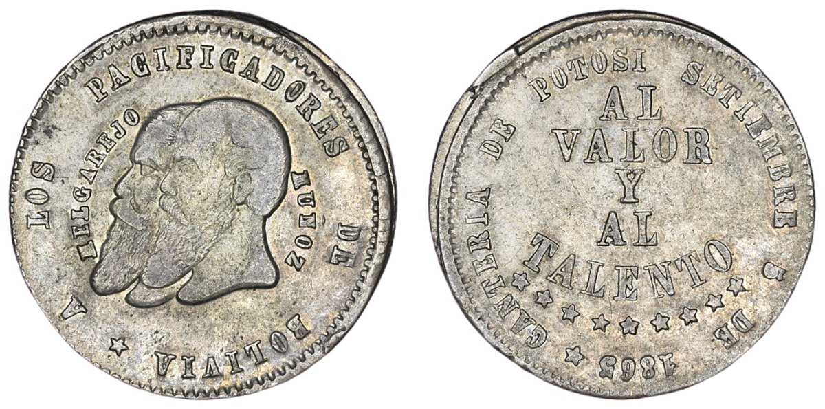 1865-Bolivia-1/2-Melgarejo
