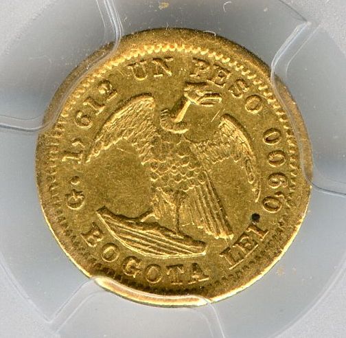 Colombia-1872-Gold-Peso-From-Bogota