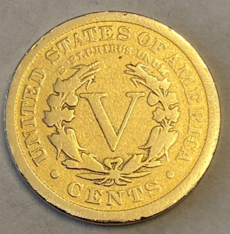 Liberty-V-Nickel-1910-Looks-Gold-Plated.