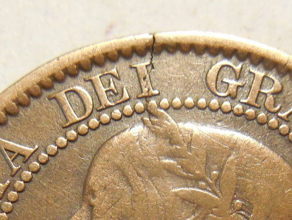 1859-Cent-With-Cracked-Planchet.