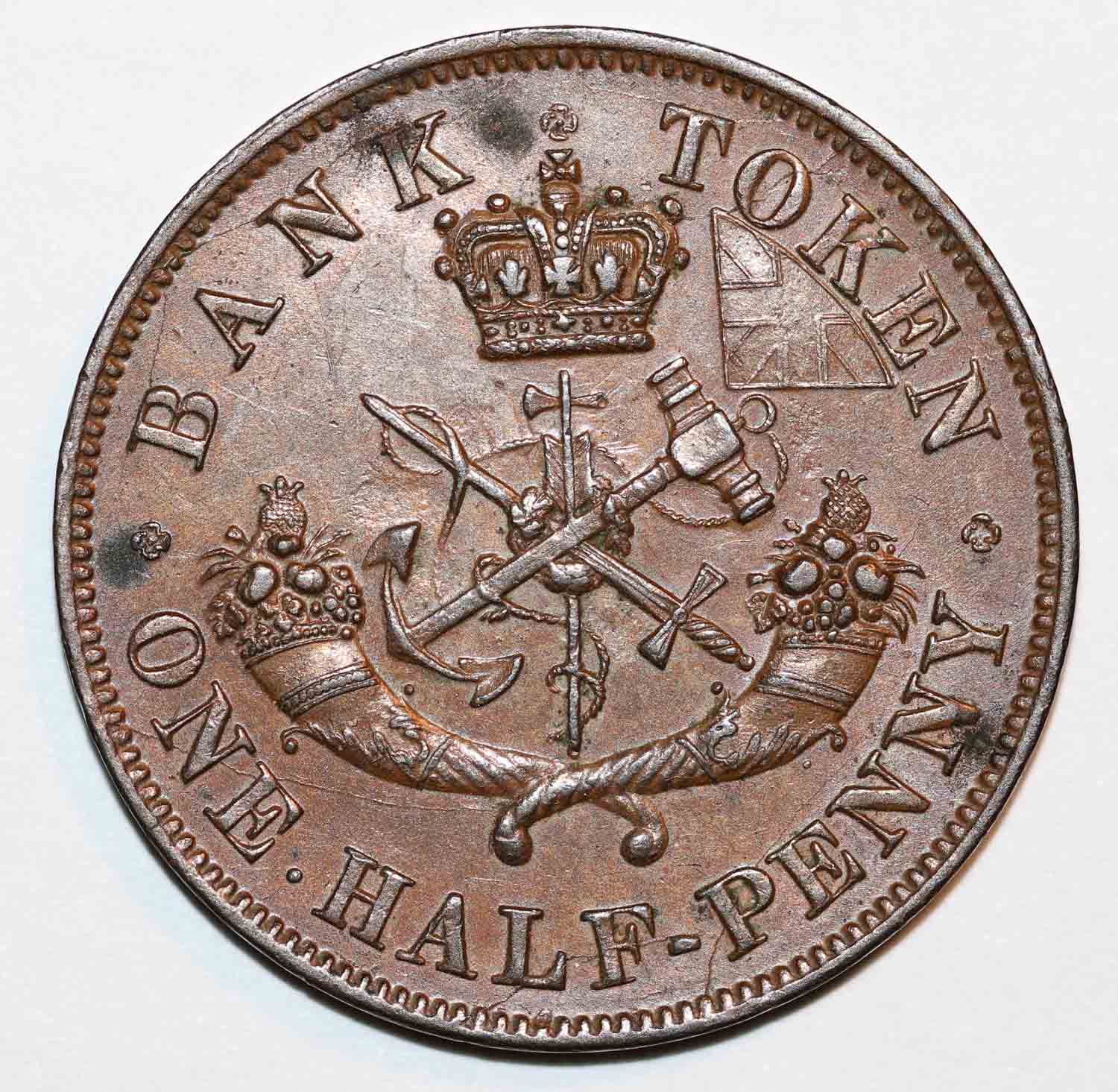 1852-St.-George-1/2-Penny-Token