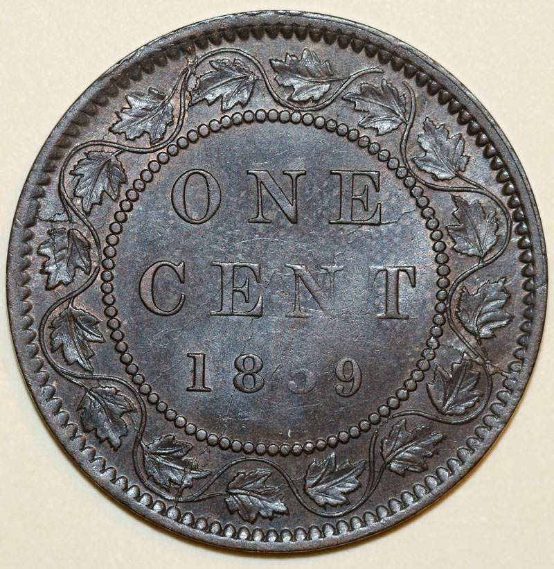1859-Cent-With-Very-Nice-Rev.-D/C's