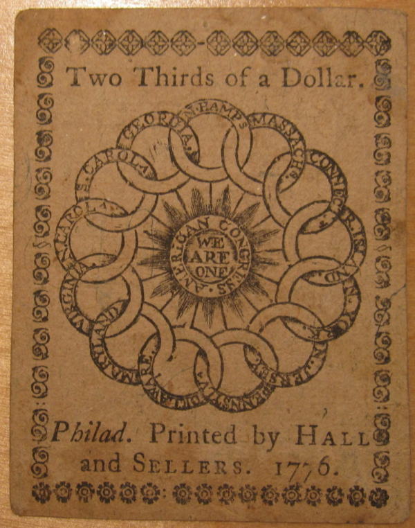 1787-Fugio-And-1776-Continental-Currency-Fractional-Note