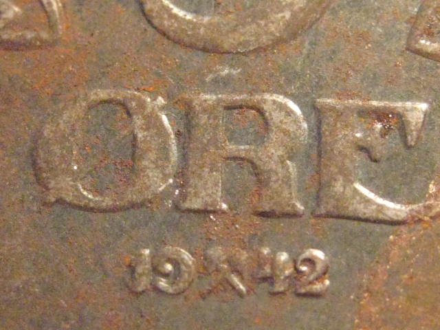 1942-Norway-5-Ore---Error-Strike-&-Die-Crack