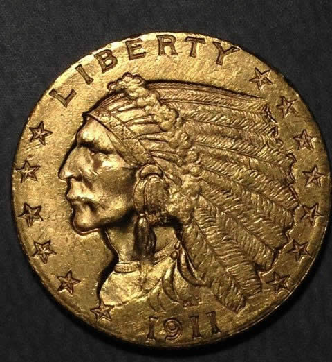 1911-Indian-Head-1/4-Eagle