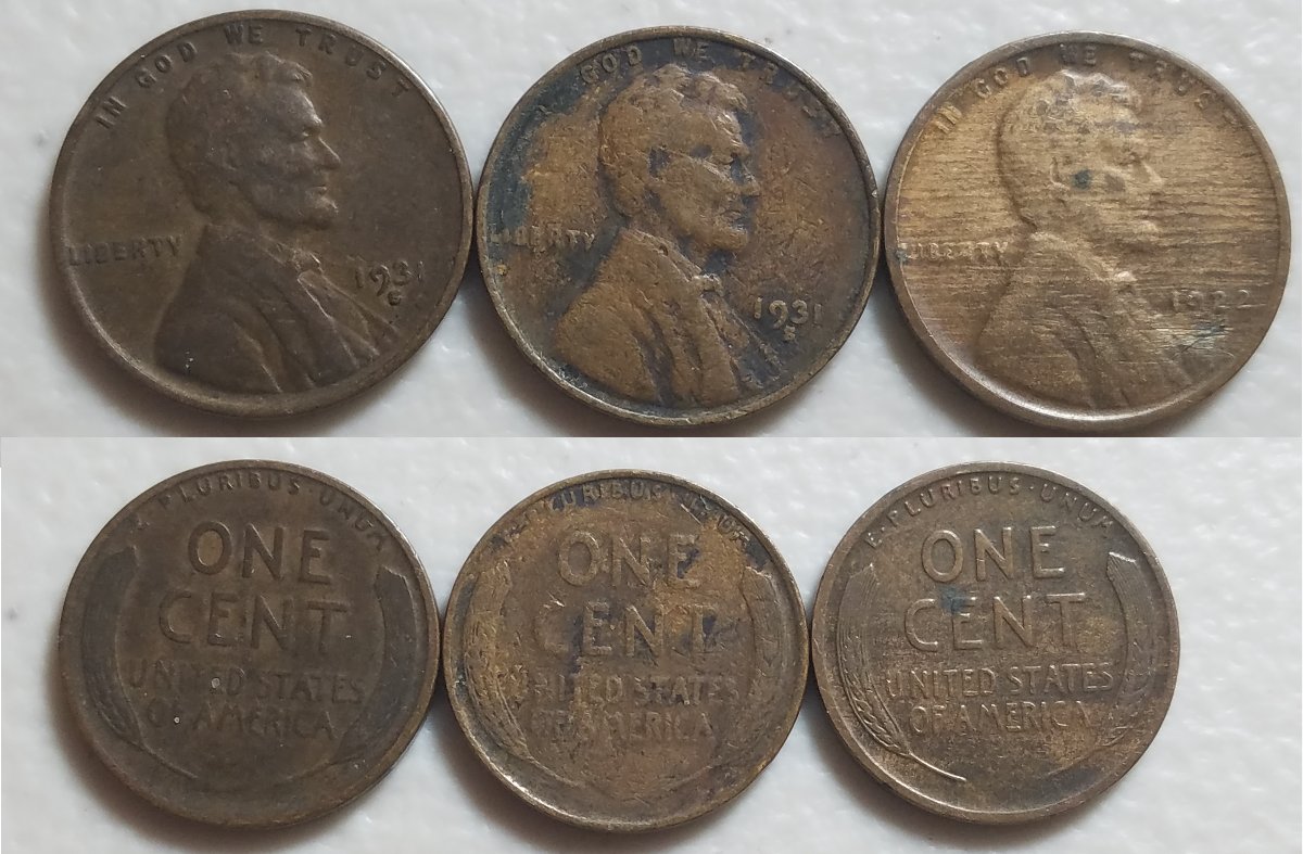 Two-1931-S-Pennies-With-Extra-Penny