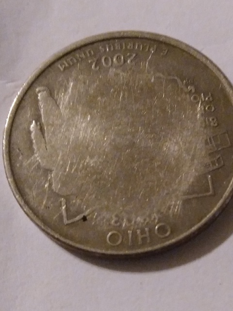 2002-Ohio-State-Quarter-With-Blank-Area-In-Center-Size-Of-A-Dime