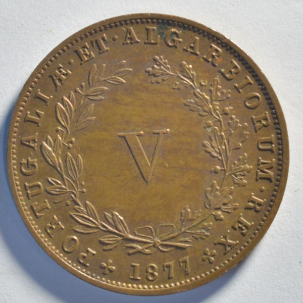 1877-Portugal-Copper-V-R�is-Uncirculated