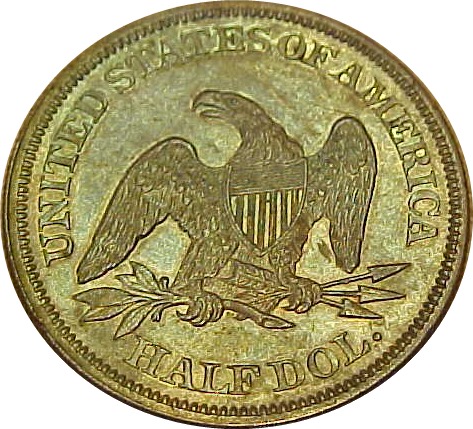 1861-Half-Dollar---Color-Of-The-Bars-In-The-Shield?