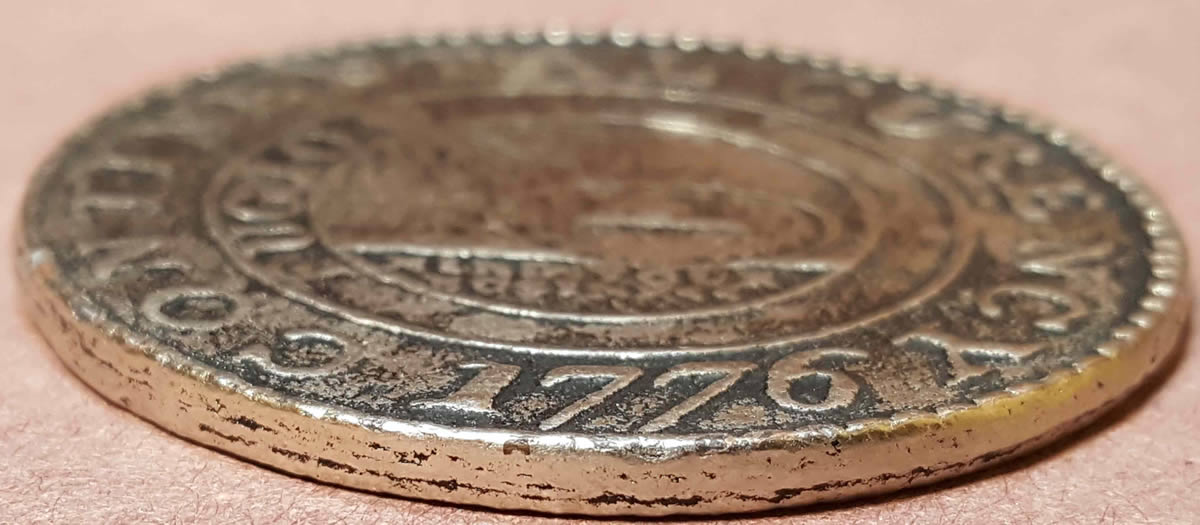1776-$1-Continental-Curency,-Pewter-Coin